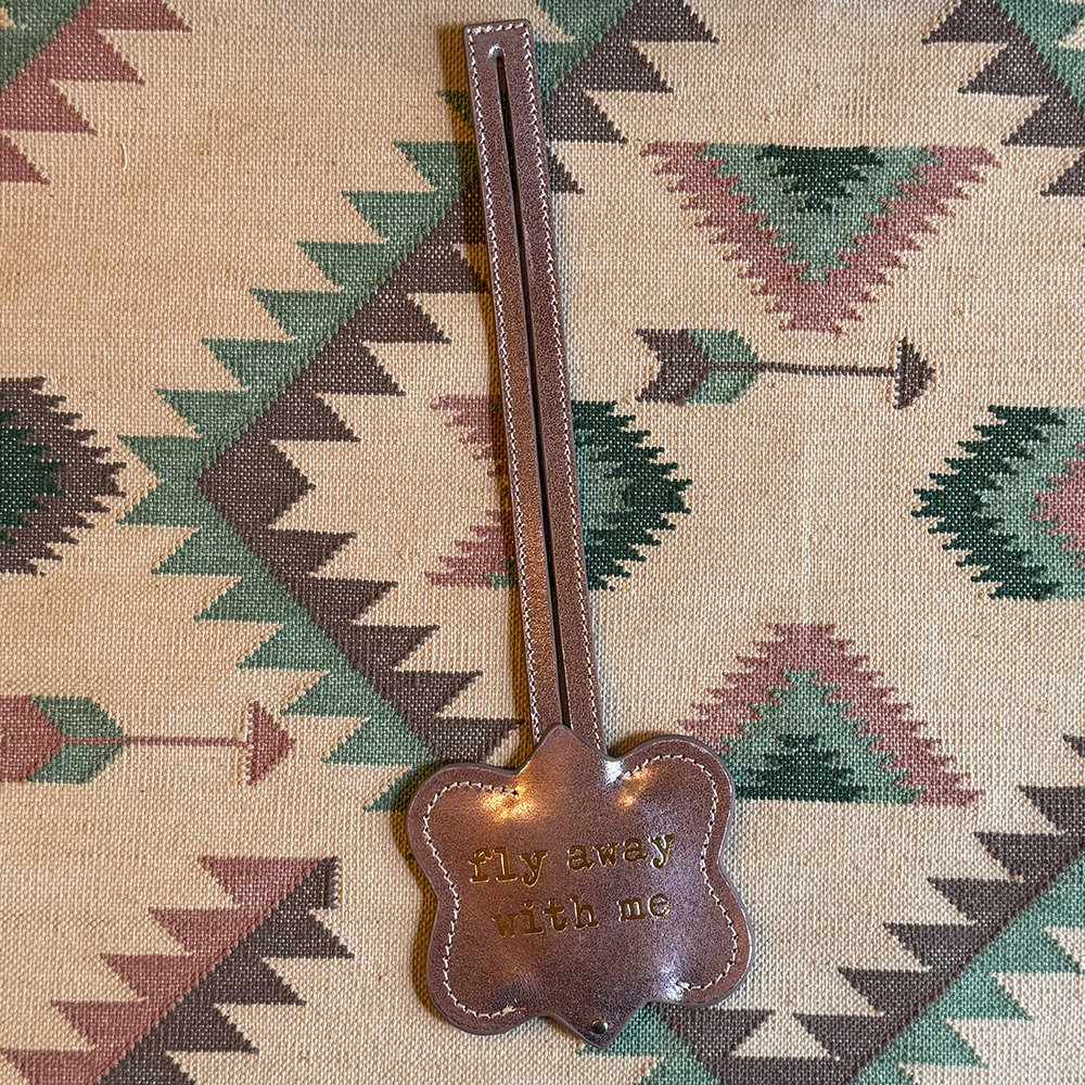 Gepäckanhänger LUZIA aus Leder - flamingo