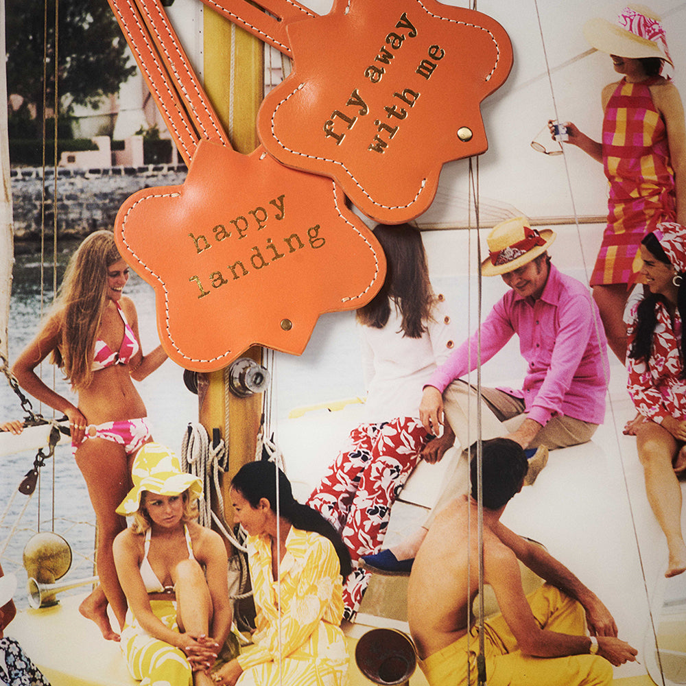 Luggage tag LUZIA made of leather - orange by FROHSINN