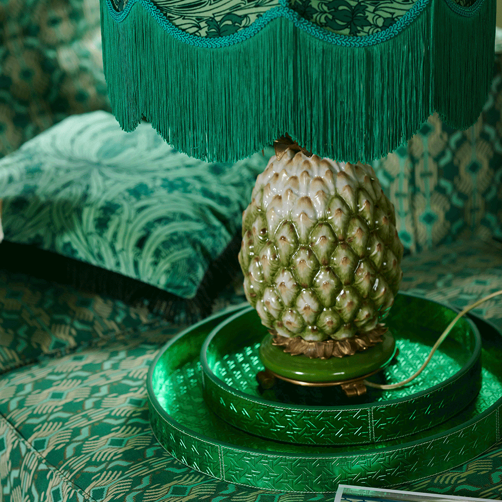 Lampenfuss Ananas von House of Hackney im Farbton grün weiss