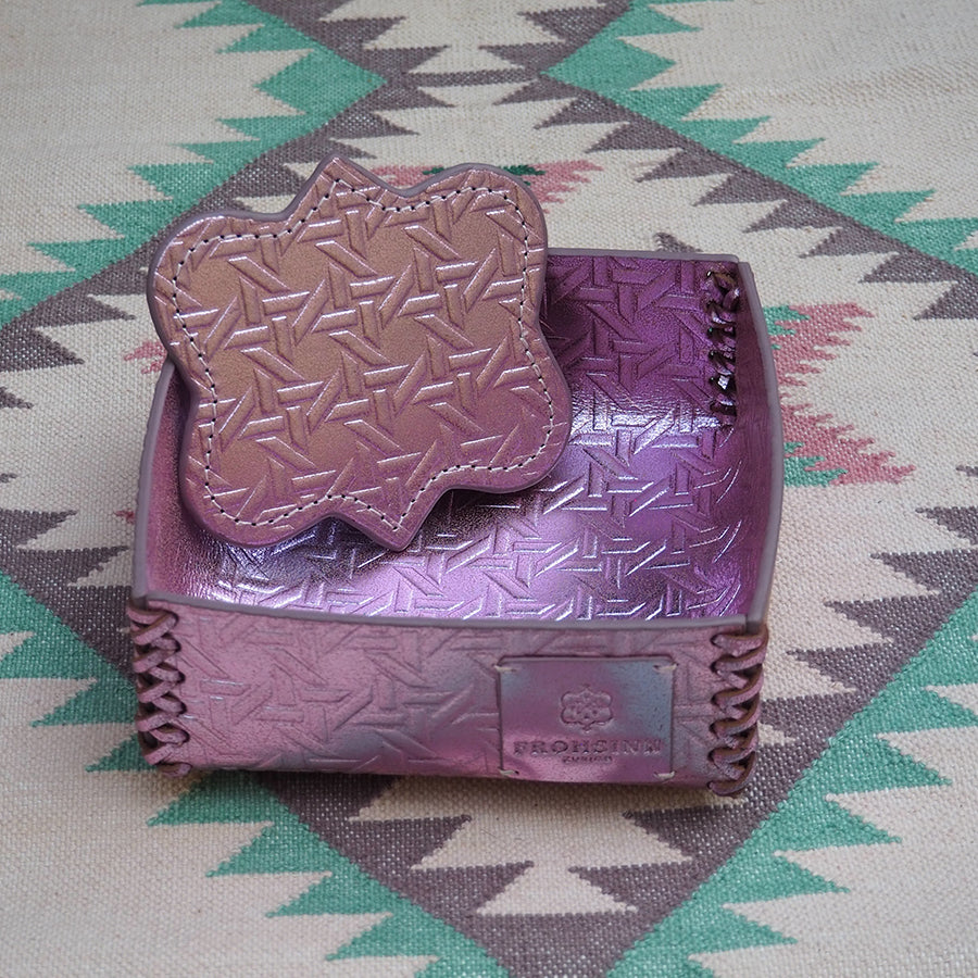 Untersetzer VIENNA aus Leder geprägt - flamingo