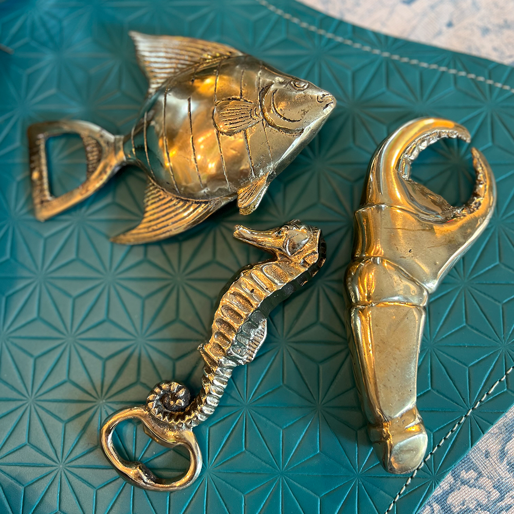 Flaschenöffner aus Messing in Krabbe From