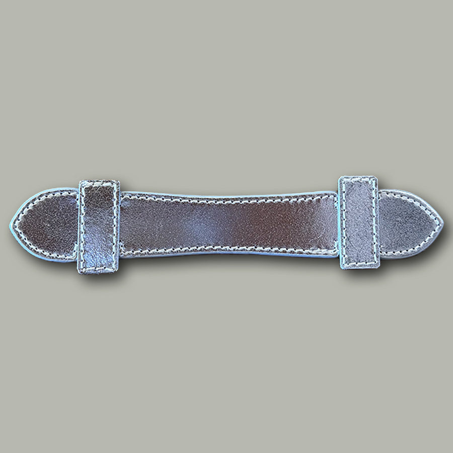 Möbelgriff LIFESTYLE aus Leder glatt im Farbton silber