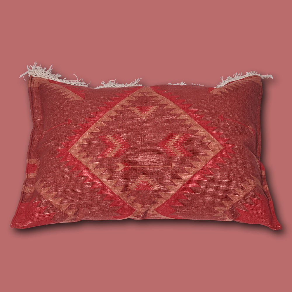Navajo Kissen gross im Farbton Strawberry Rot