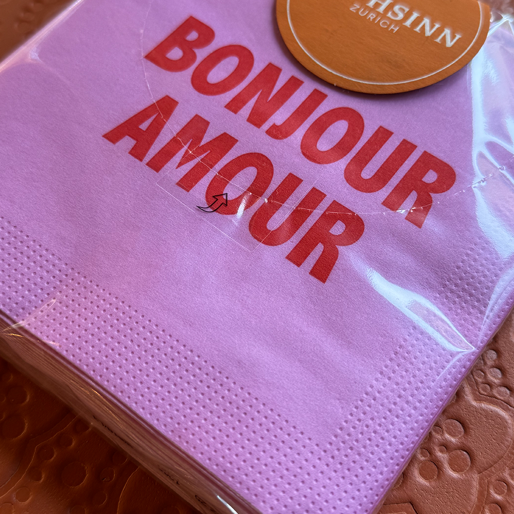 Serviette PPD im Bonjour Amour Design von Paperproducts Design