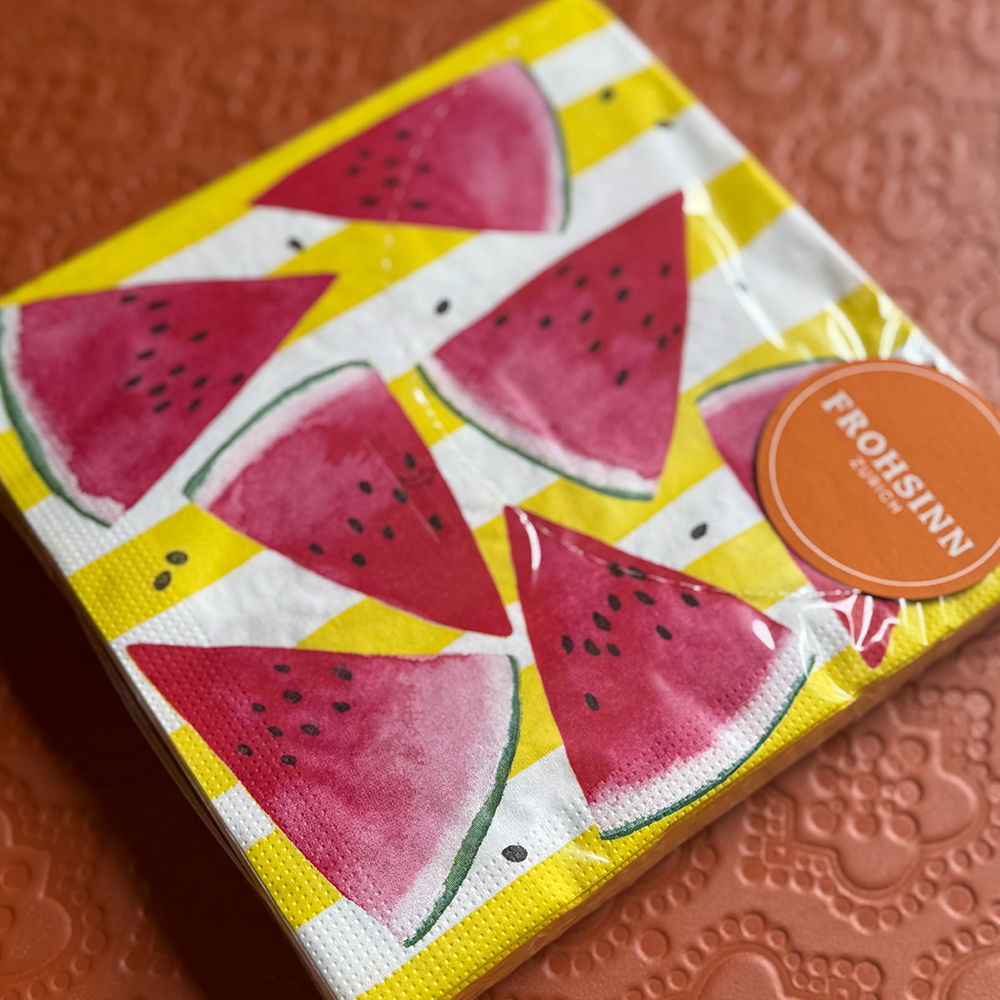 Serviette PPD im Melon Stripe Design von Paperproducts Design