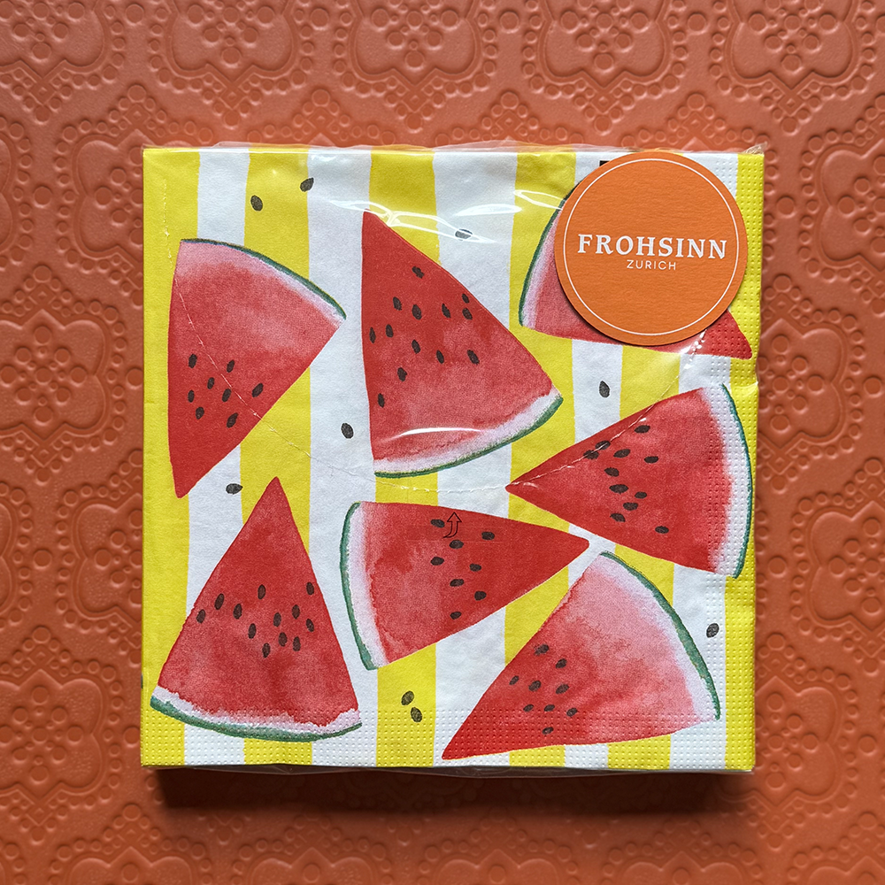 Serviette PPD im Melon Stripe Design von Paperproducts Design