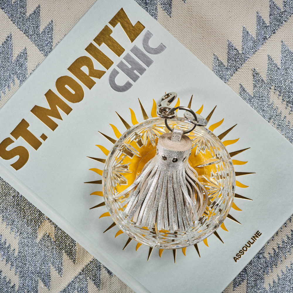 Schlüsselanhänger TASSEL aus Leder im Farbton silber 'silver'