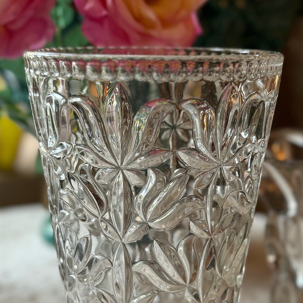 Vase aus Pressglas von FROHSINN Vintage