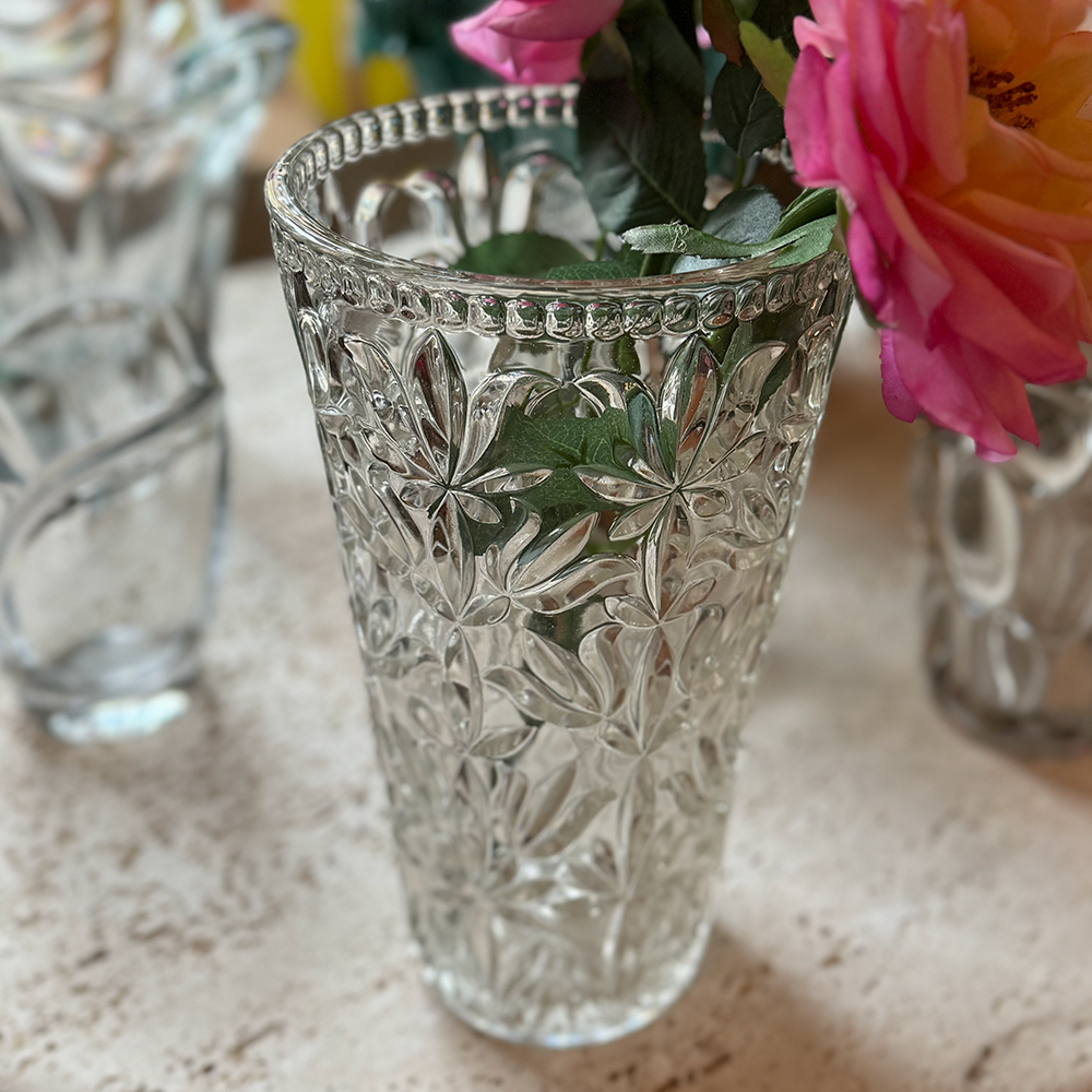 Vase aus Pressglas von FROHSINN Vintage