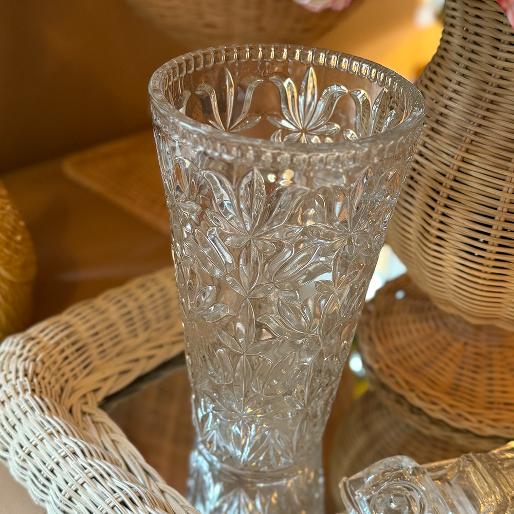 Vase aus Pressglas von FROHSINN Vintage