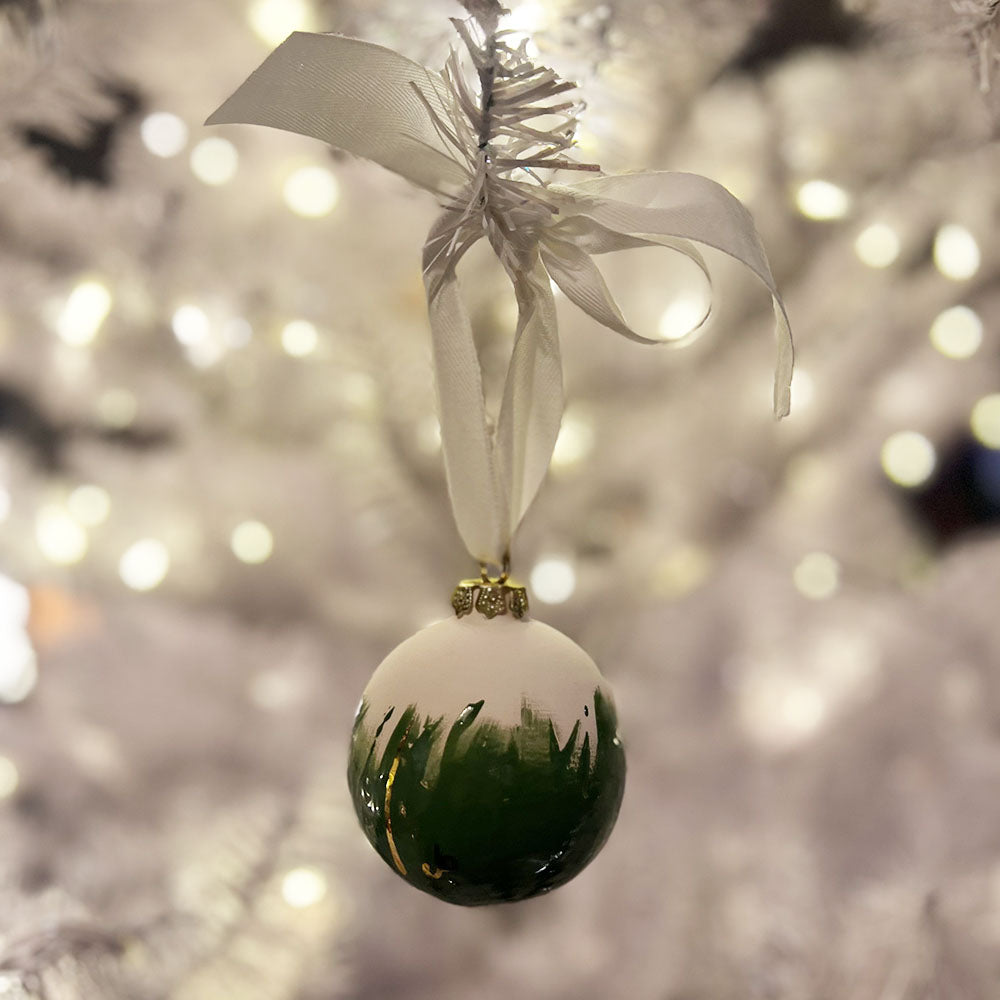 Weihnachtskugeln FROHSINN von Claudia Bolte, Small und Grün