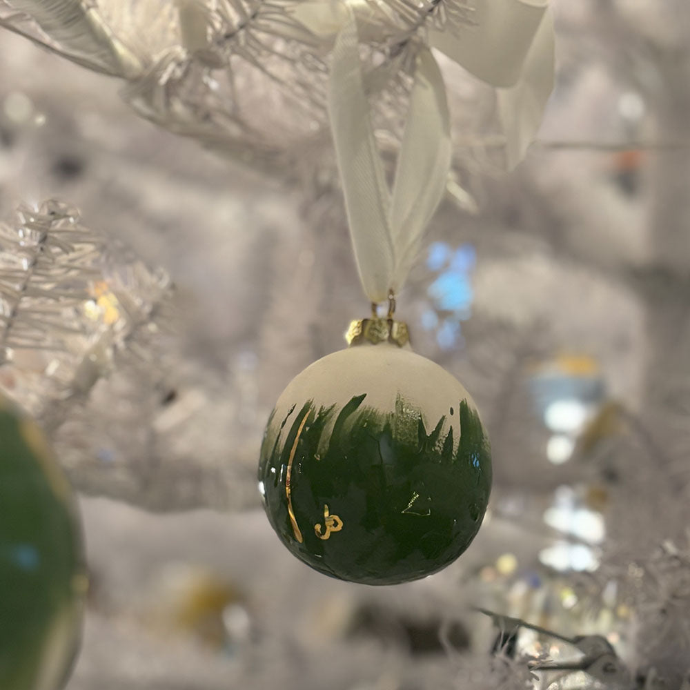 Weihnachtskugeln FROHSINN von Claudia Bolte, Small und Grün