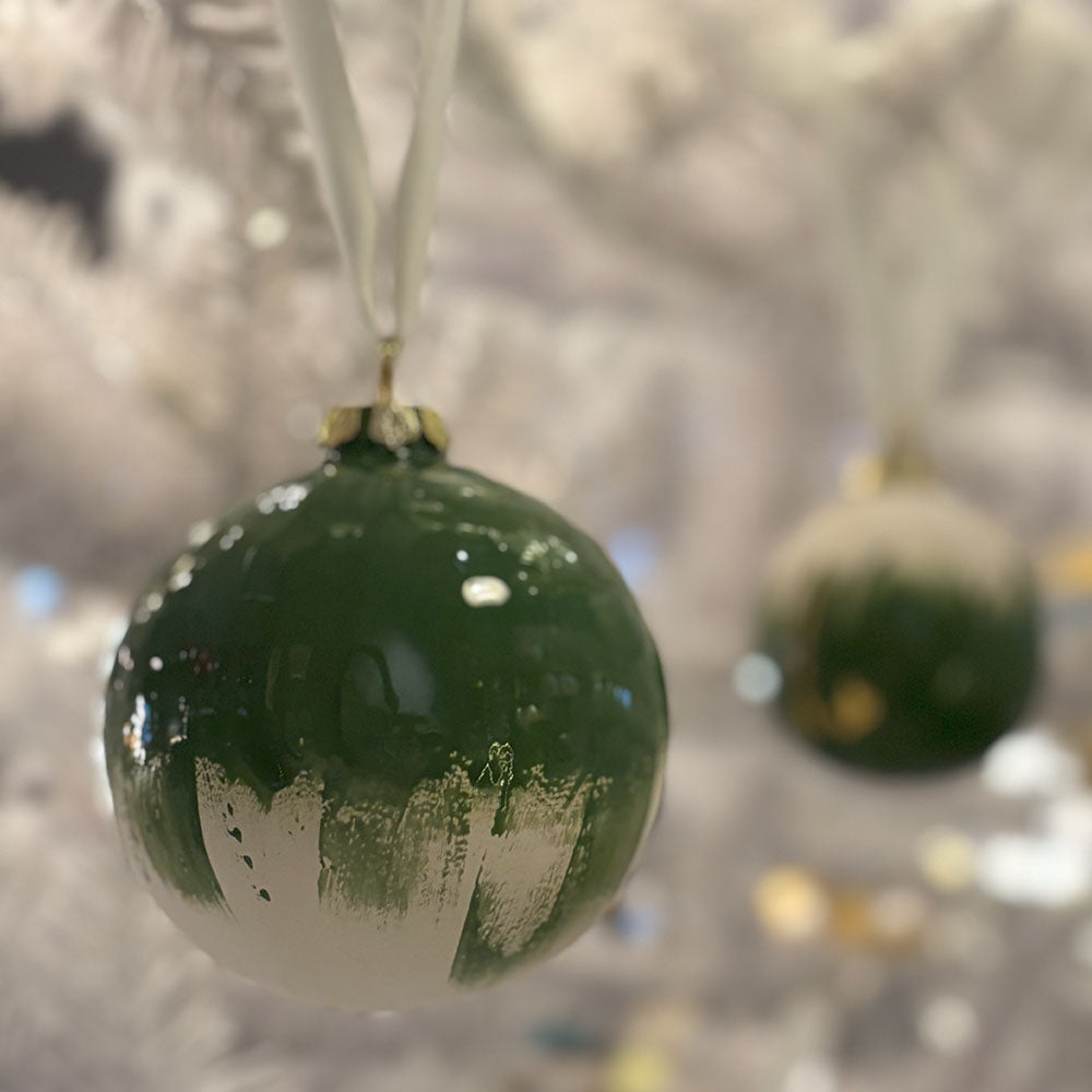 Weihnachtskugeln FROHSINN von Claudia Bolte, Medium und Grün