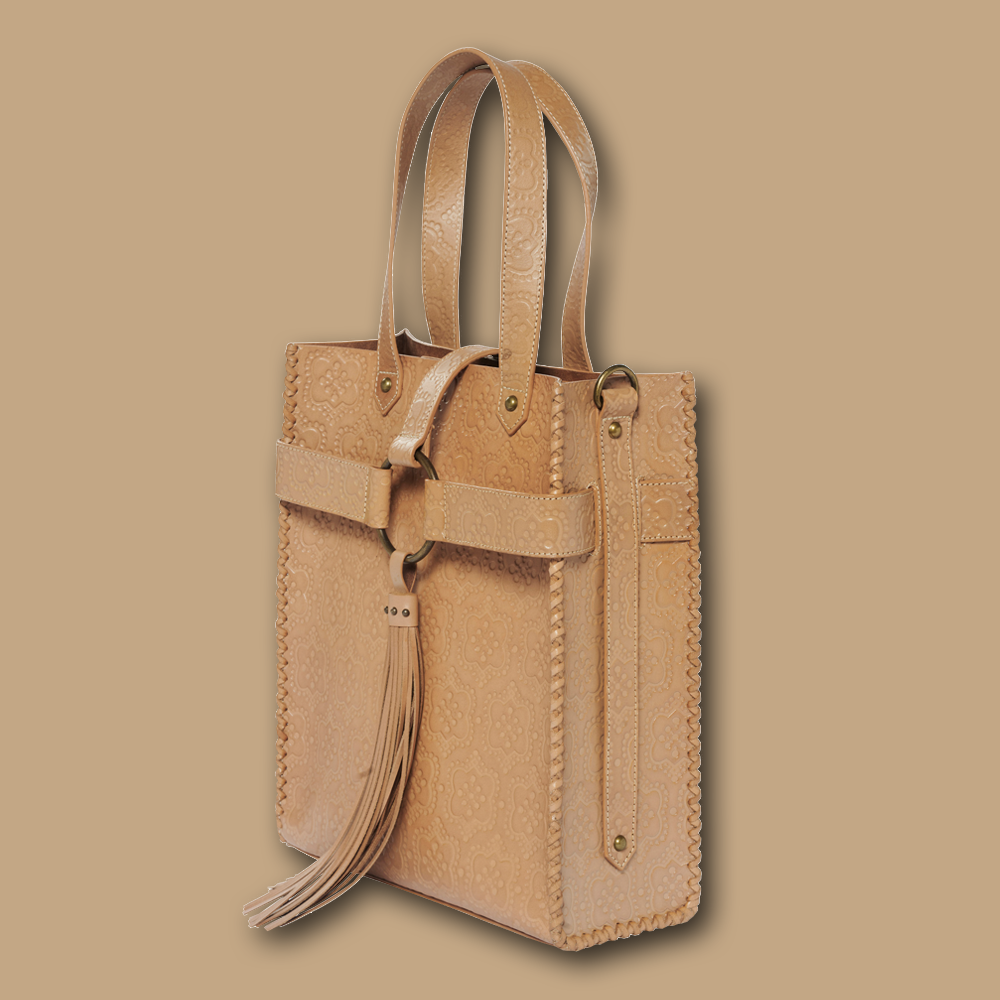 Tasche Shopper NOTTING HILL icon in beige, seitliche Ansicht
