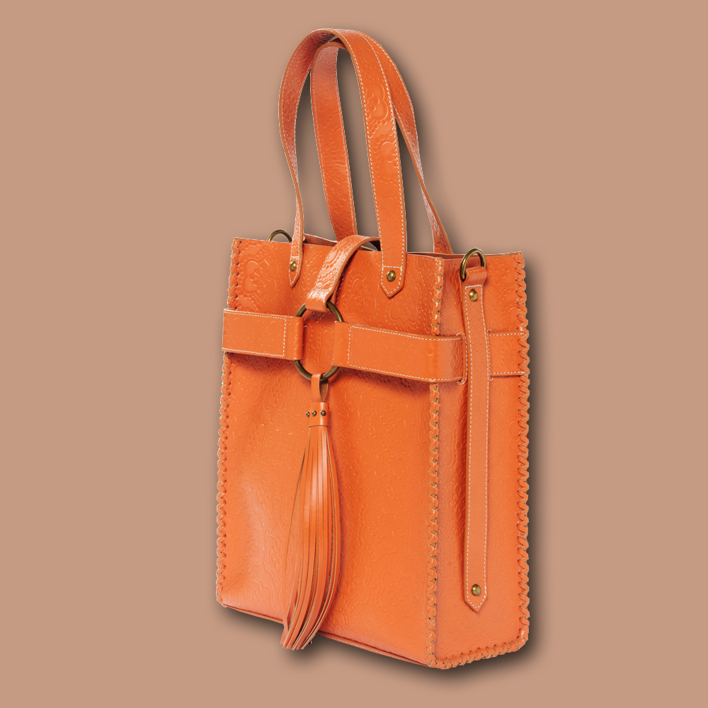 Tasche Shopper NOTTING HILL icon in orange, seitliche Ansicht