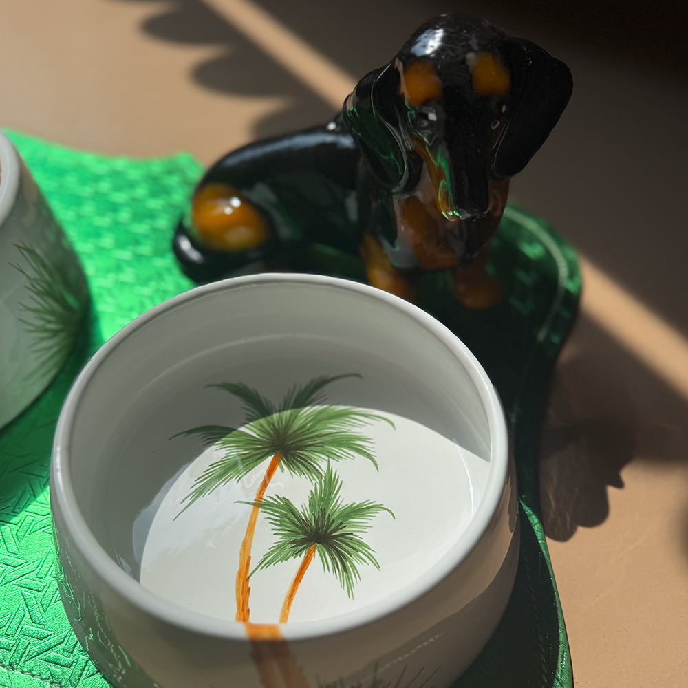 Tierfutterschale PALM aus Keramik in grösse Medium von Les Ottomans