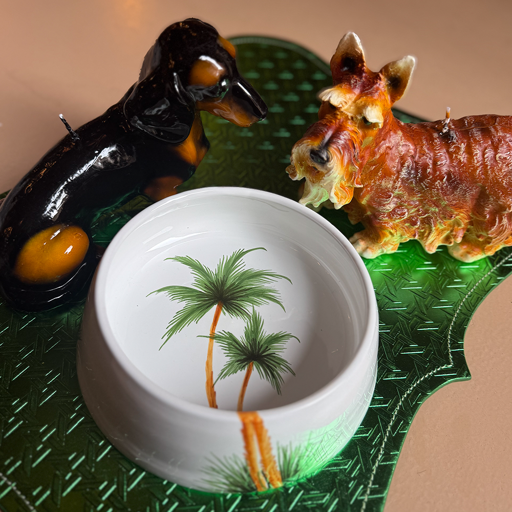 Tierfutterschale PALM aus Keramik in grösse Small von Les Ottomans