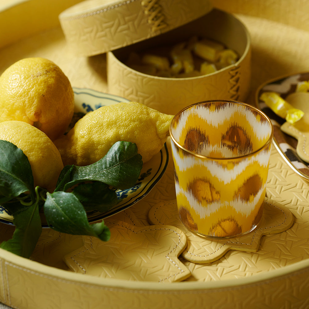 Wasserglas IKAT - gelb