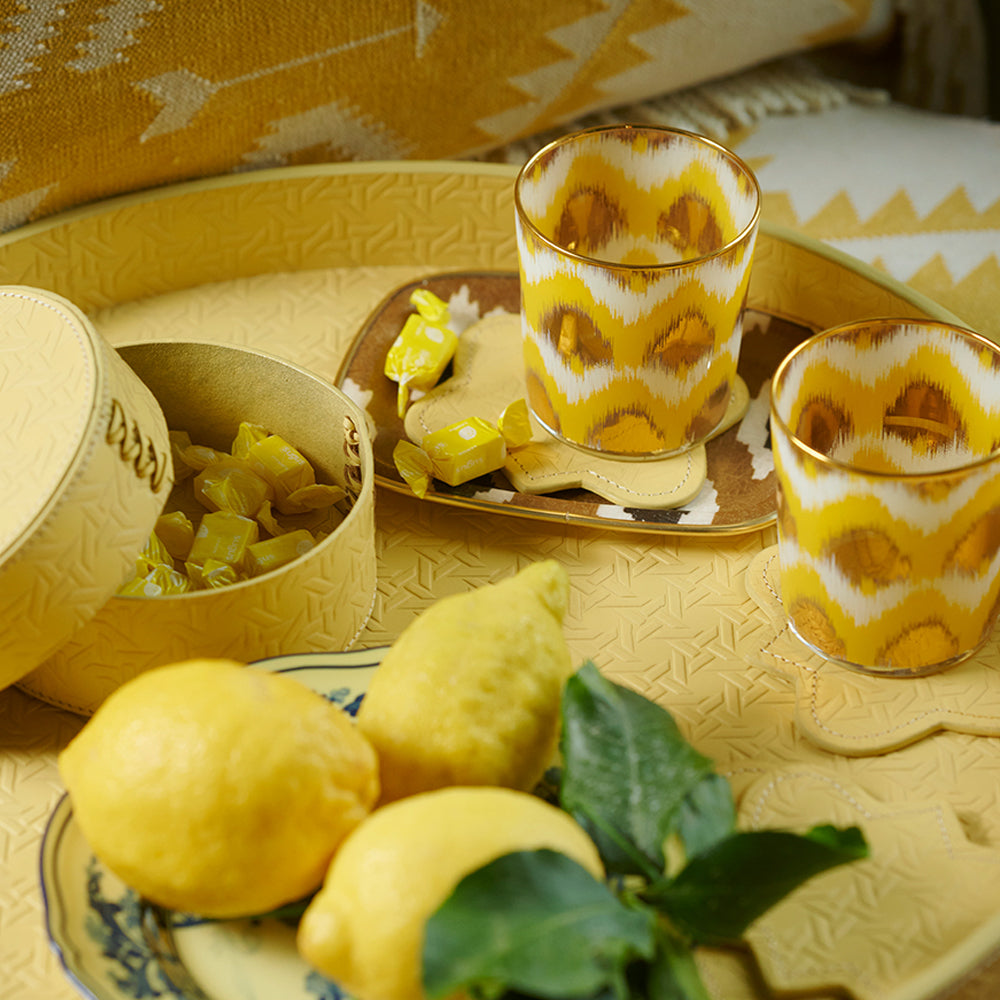 Wasserglas IKAT - gelb