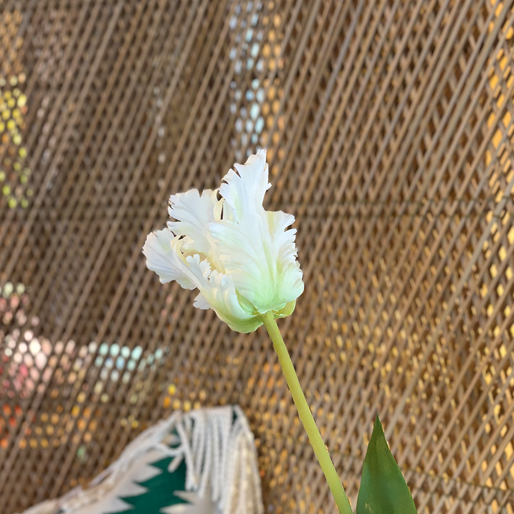 Kunstblume von Silk-Ka: Papageien Tulpe im Farbton weiss