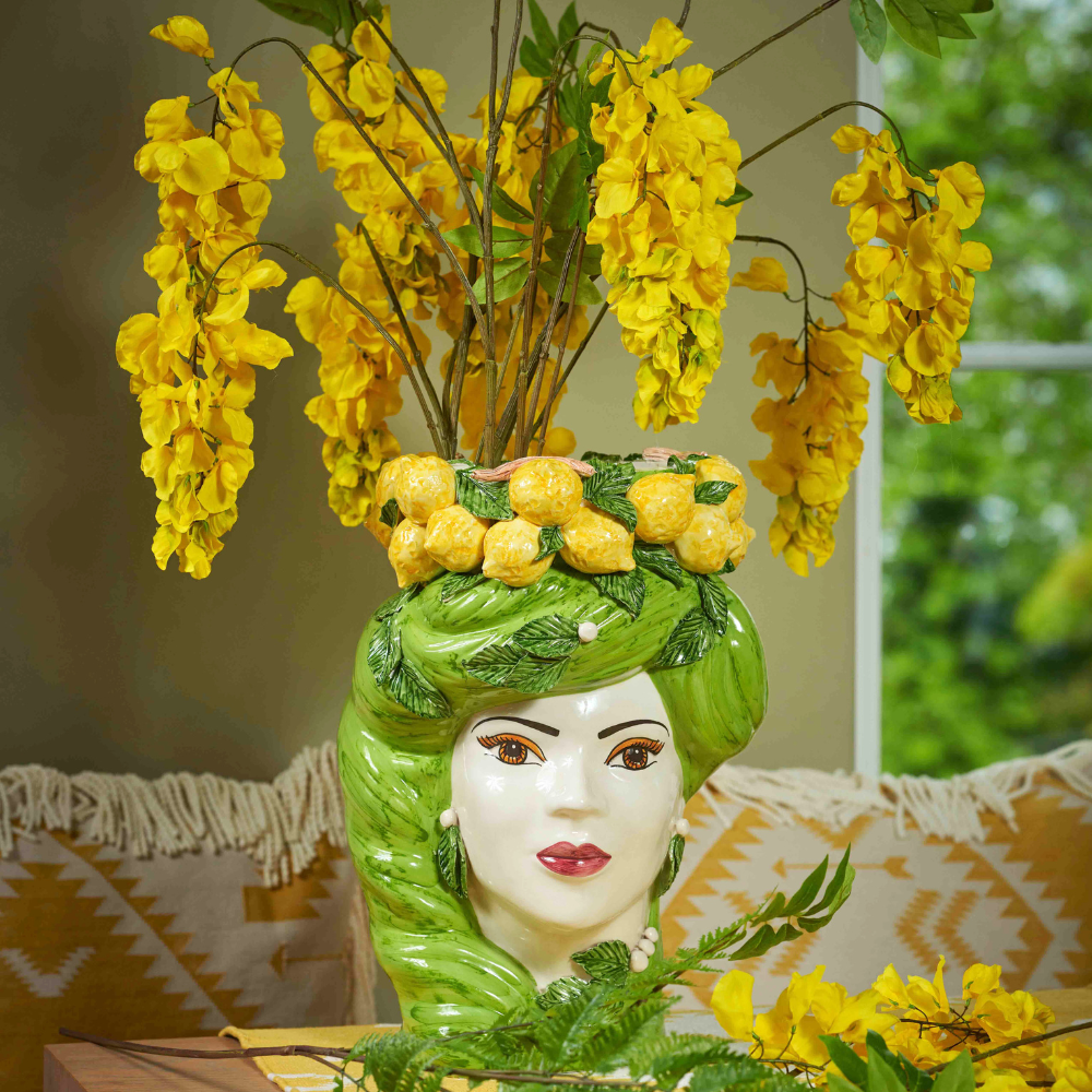 Artificial flower Wisteria branch - yellow M