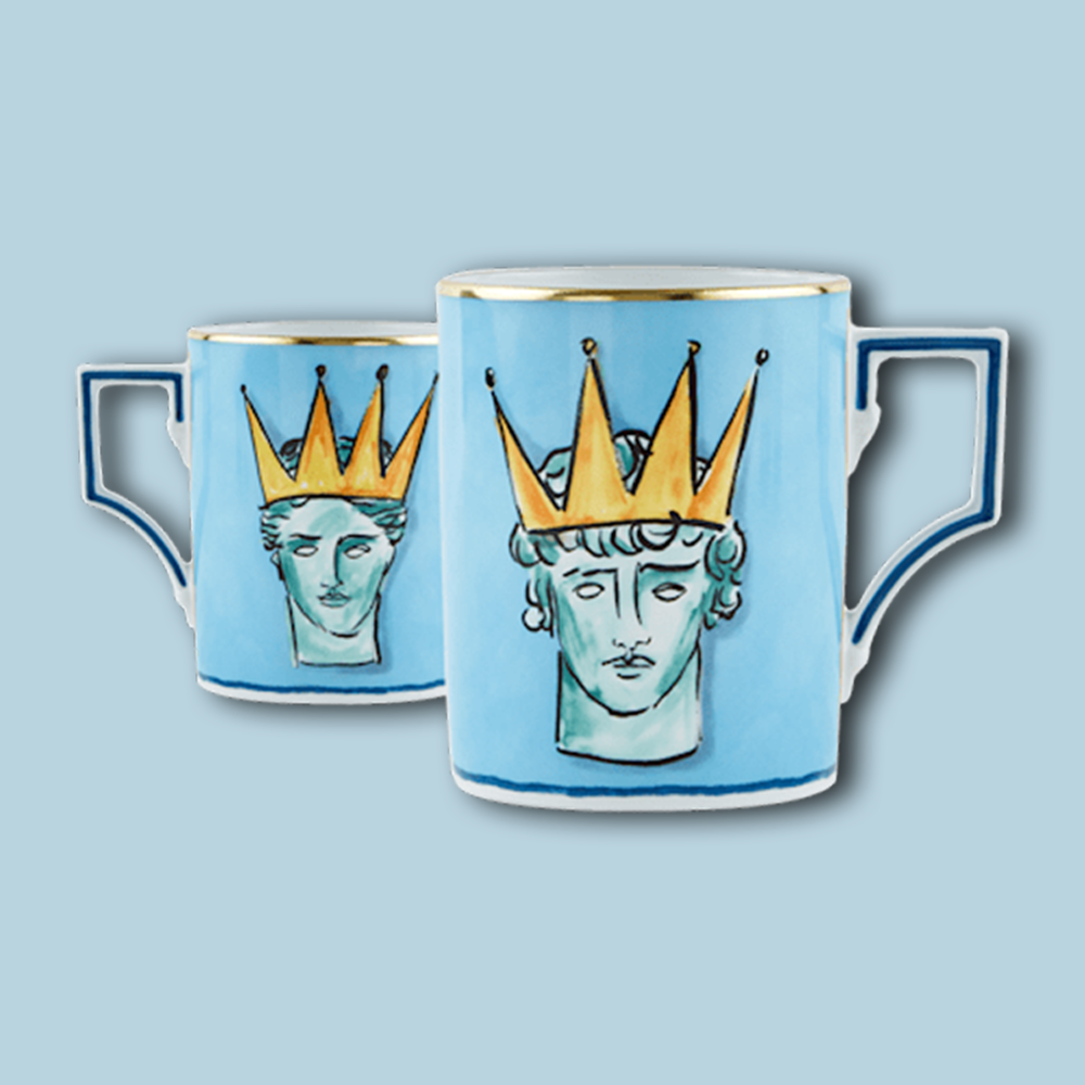Tasse IL VIAGGIO DI NETTUNO im Farbton Sea Blue von Ginori 1735, Front &amp; Rückseite