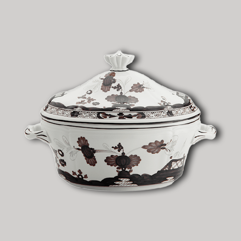 Terrine oval mit Deckel ORIENTE ITALIANO im Farbton Albus von Ginori 1735