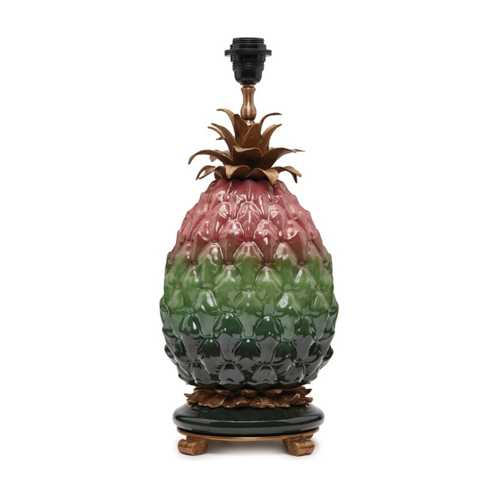 Lampenfuss Ananas von House of Hackney im Farbton rosa und grün