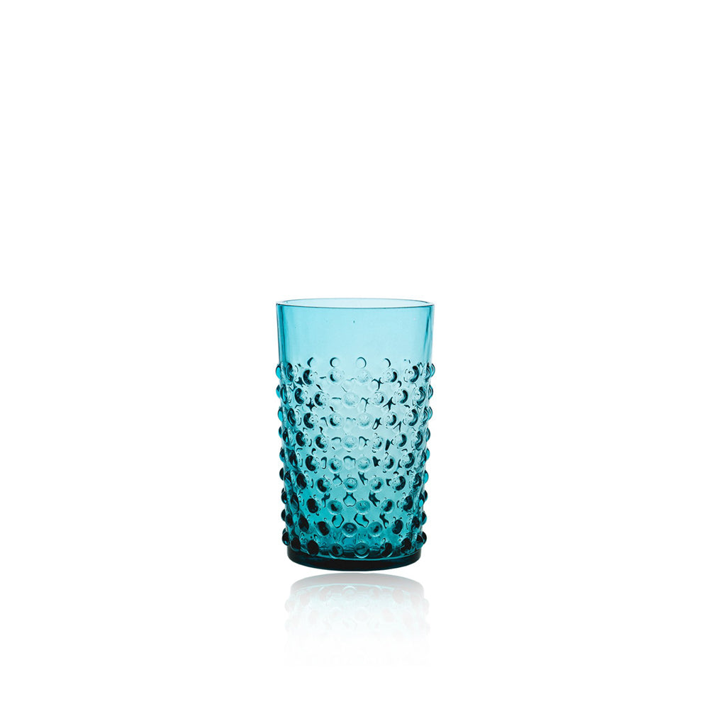 Wasserglas HOBNAIL im Farbton grünblau von Klimchi