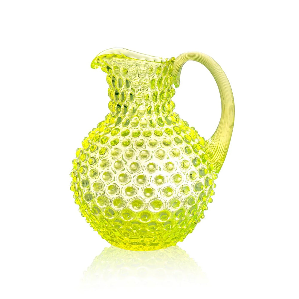 Krug HOBNAIL aus Glas von Klimchi im Farbton neon citrine