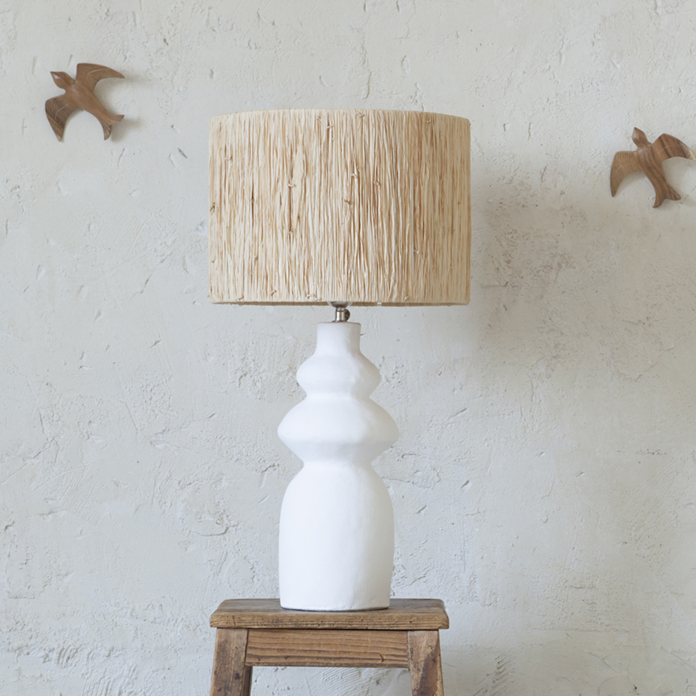 Lampenschirm klein von Mahe Homeware Spanien, Handgefertigt aus Raffia
