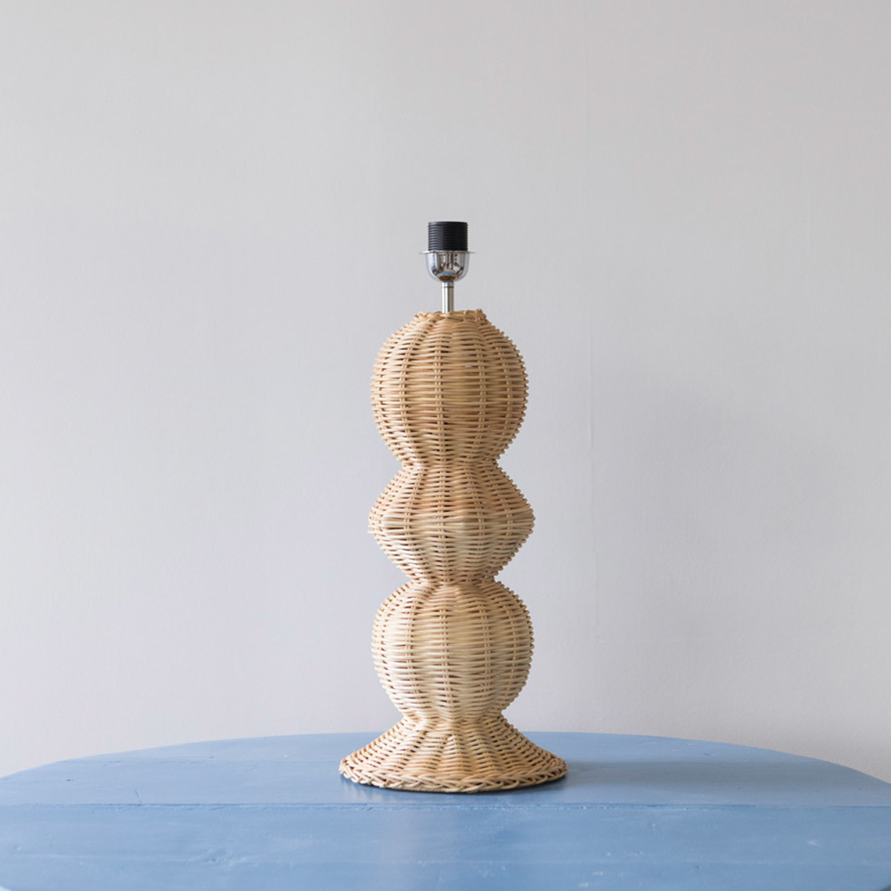 Tischleuchte ZIGGI von Mahe Homeware Spanien, Handgefertigt aus Rattan