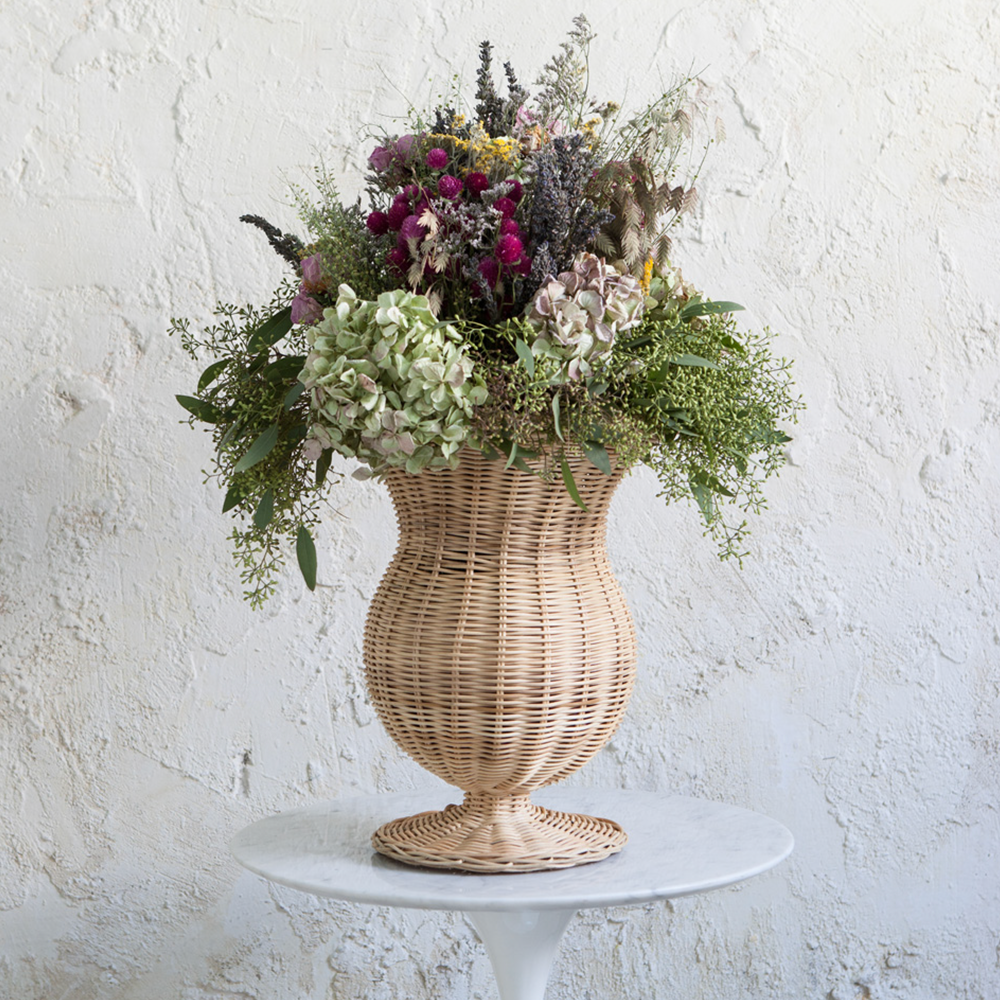 Vase OLYMPIA von Mahe Homeware Spanien, Handgefertigt aus Rattan