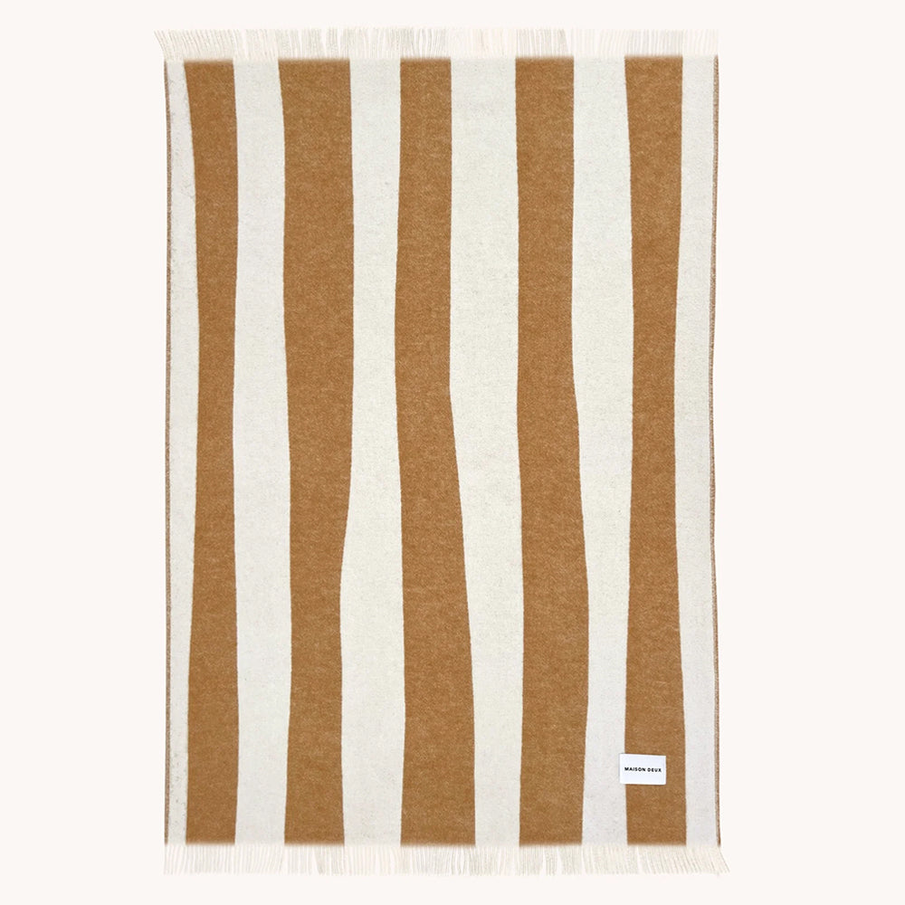 Decke ROUGH STRIPE von Maison Deux im Farbton terra/braun