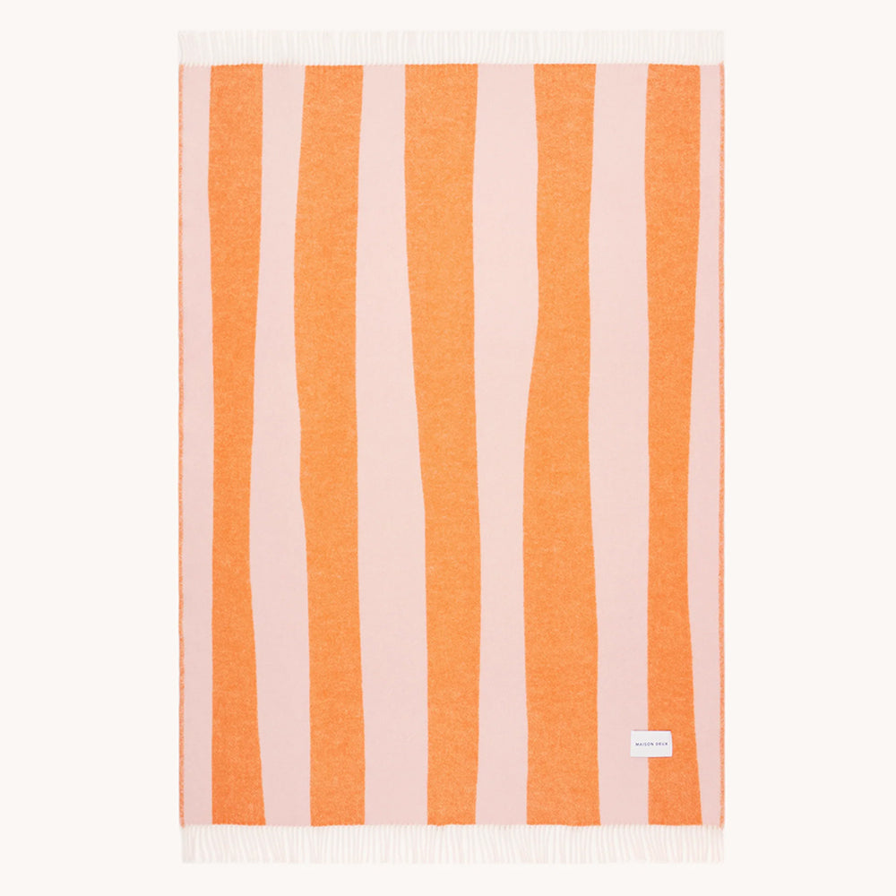 Decke ROUGH STRIPE von Maison Deux im Farbton rosa/orange