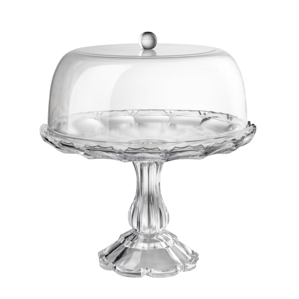 Tortenplatte mit Glocke aus Acrylglas - klar