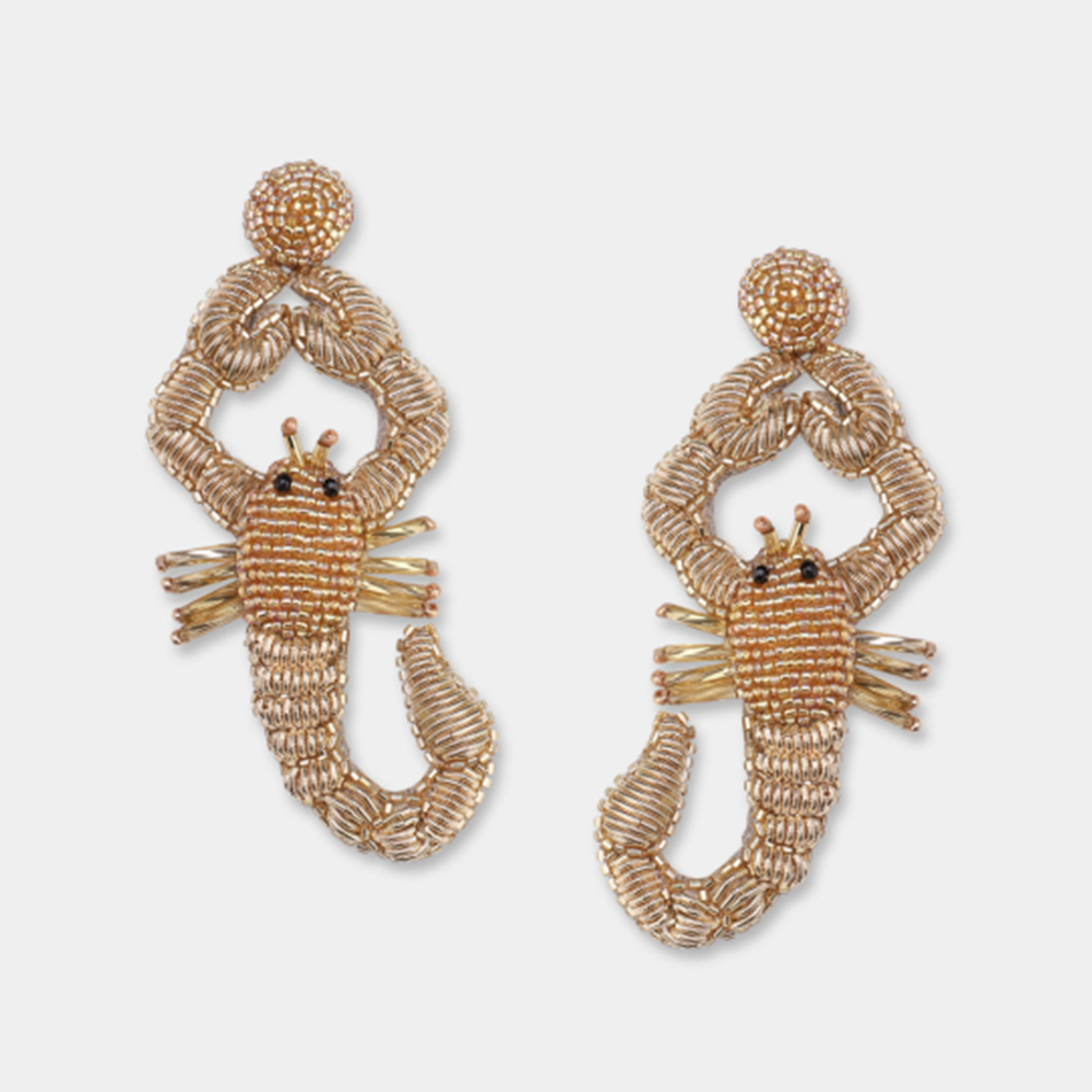 Ohrringe SCORPIO im Farbton gold von Olivia Dar, Handwerkskunst von Indien