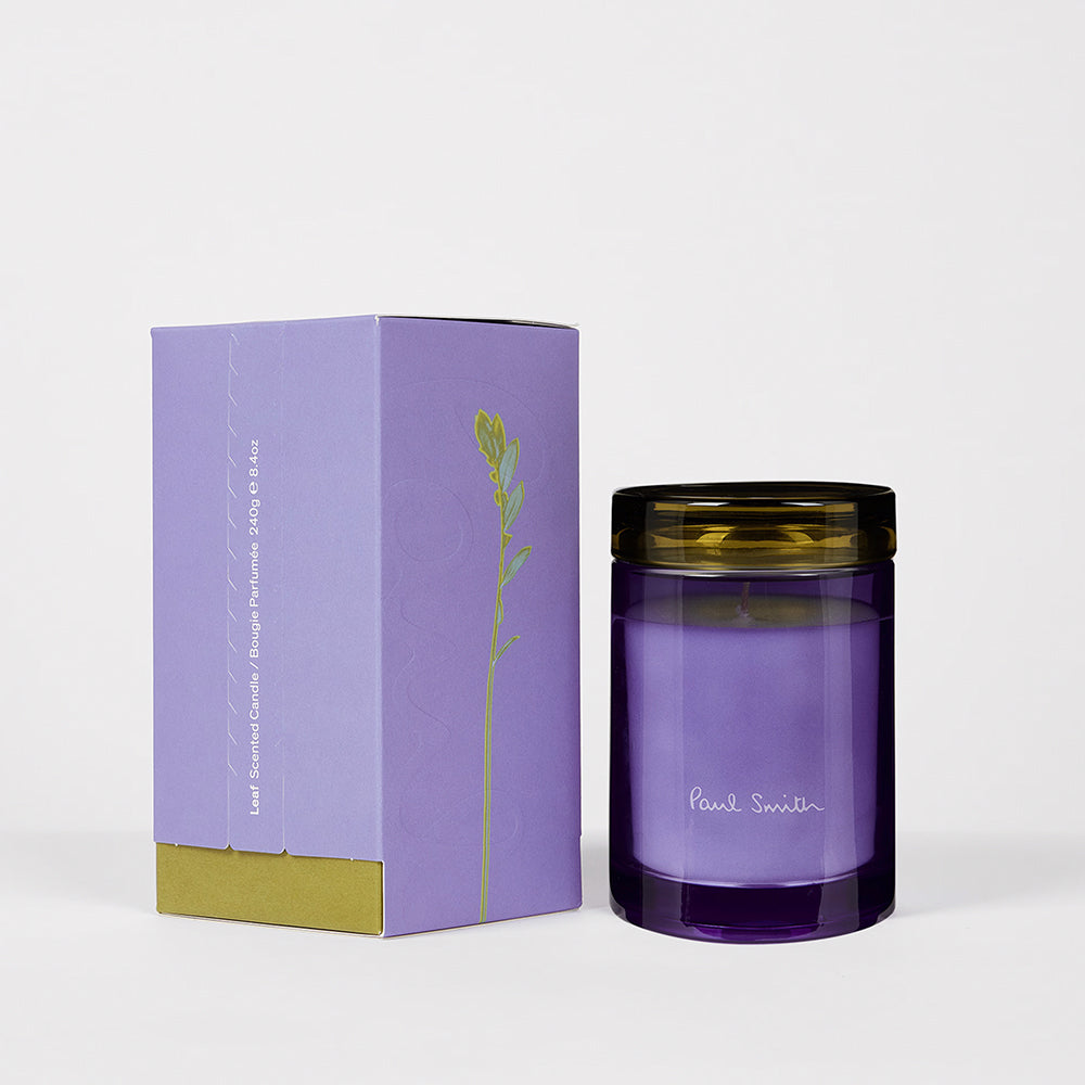 Duftkerze mit der Duftnote Leaf von Paul Smith im Farbton Violett und Grün