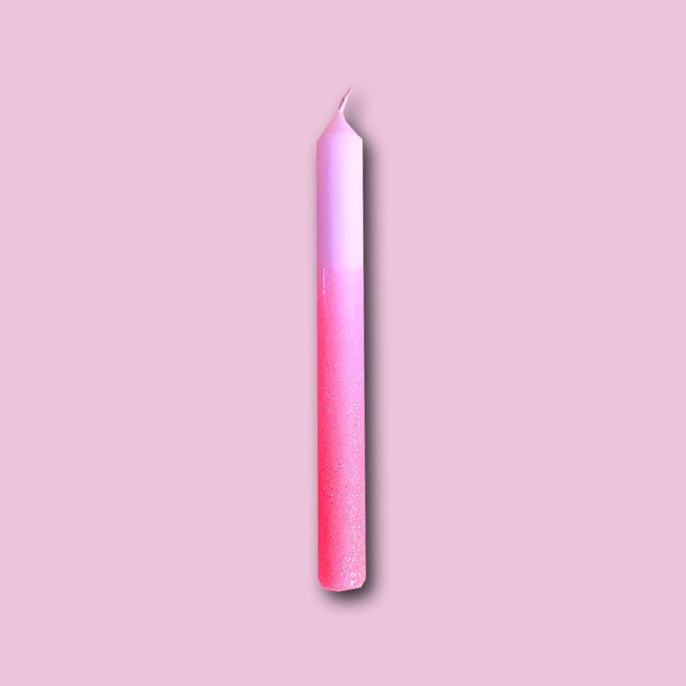 Stabkerze GLITTER - rosa