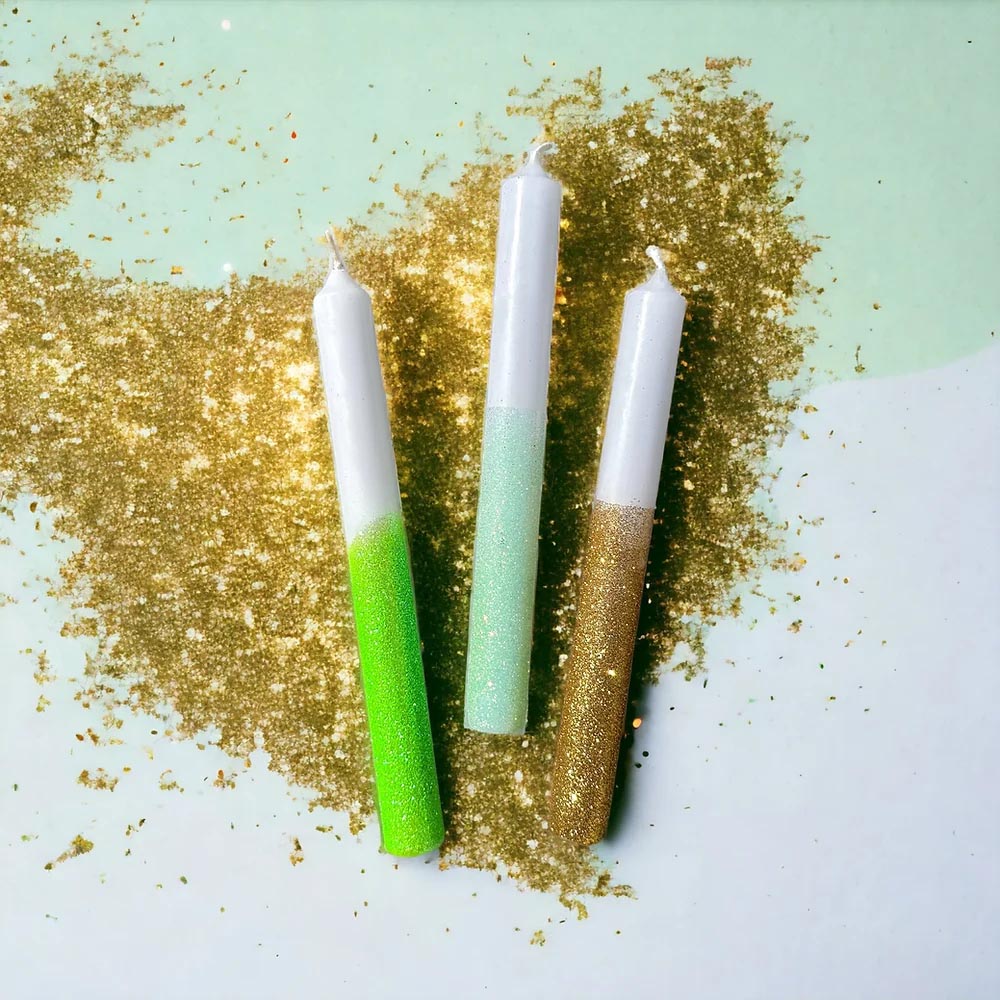Stabkerze GLITTER - gold