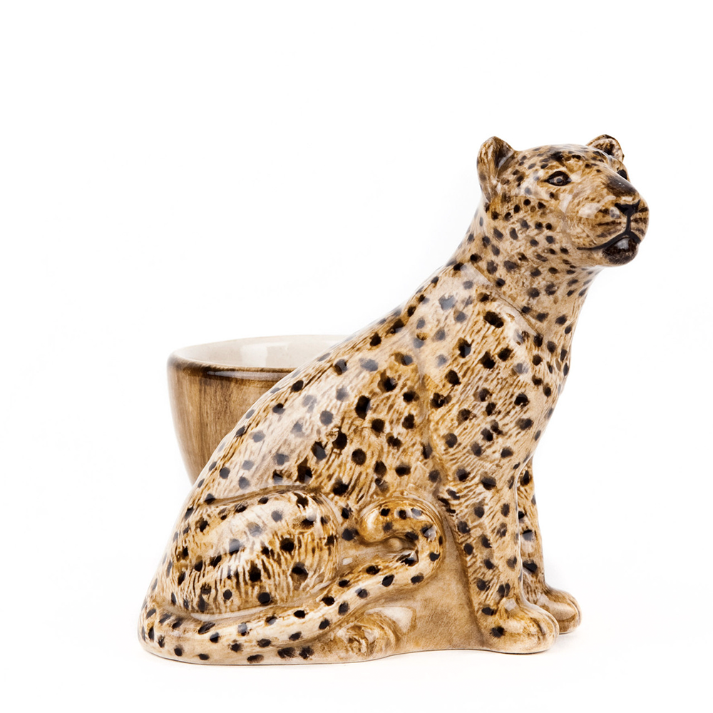 Eierbecher aus Keramik von Quail Ceramics, Tier Leopard