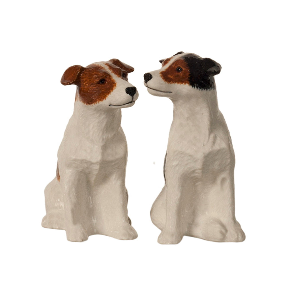 Salz und Pfefferstreuer in Tierform Jack Russell im farbton weiss von Quail Ceramics