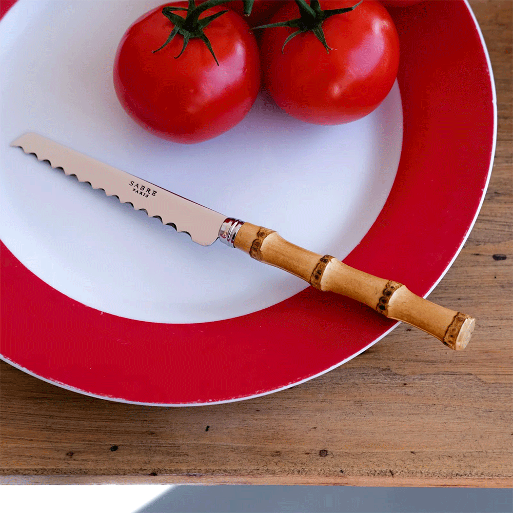 Tomatenmesser PANDA mit hellem Bambusgriff von Sabre Paris