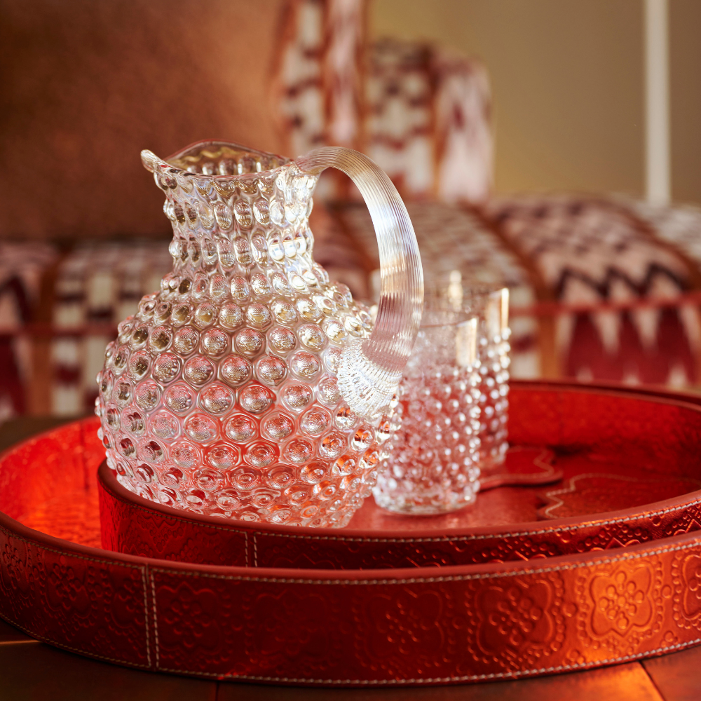 Crystal jug HOBNAIL - clear
