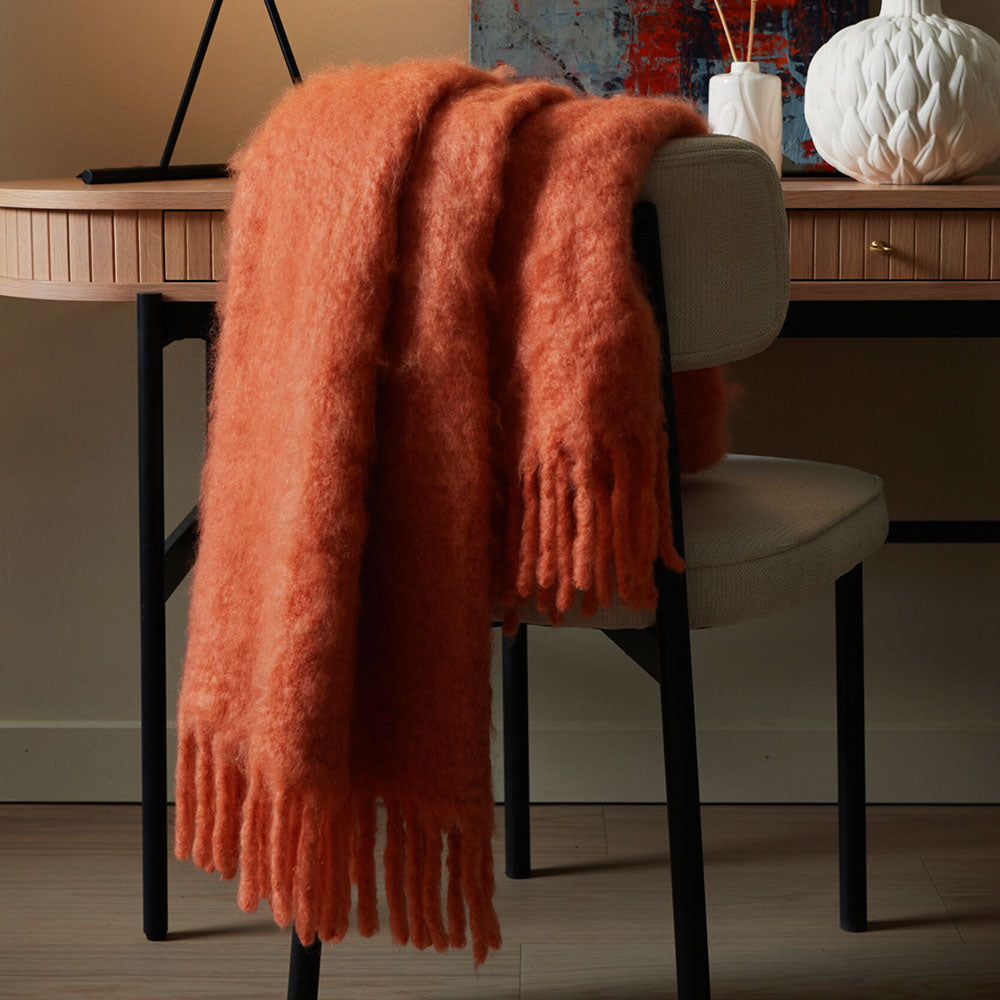 Decke aus Mohair von Stackelbergs im Farbton orange