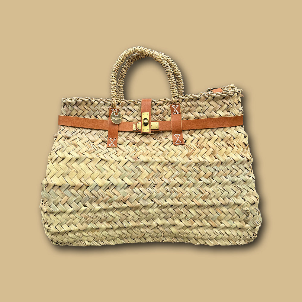 Summer City Bag aus Palmenfaser und mit Lederverschluss vom FROHSINN