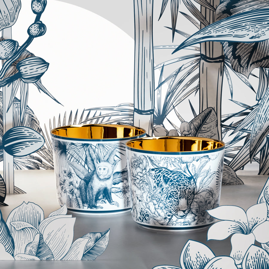 Champagnerbecher SIP OF GOLD Paraíso Blue, Motiv: Leopard von Sieger by Fürstenberg