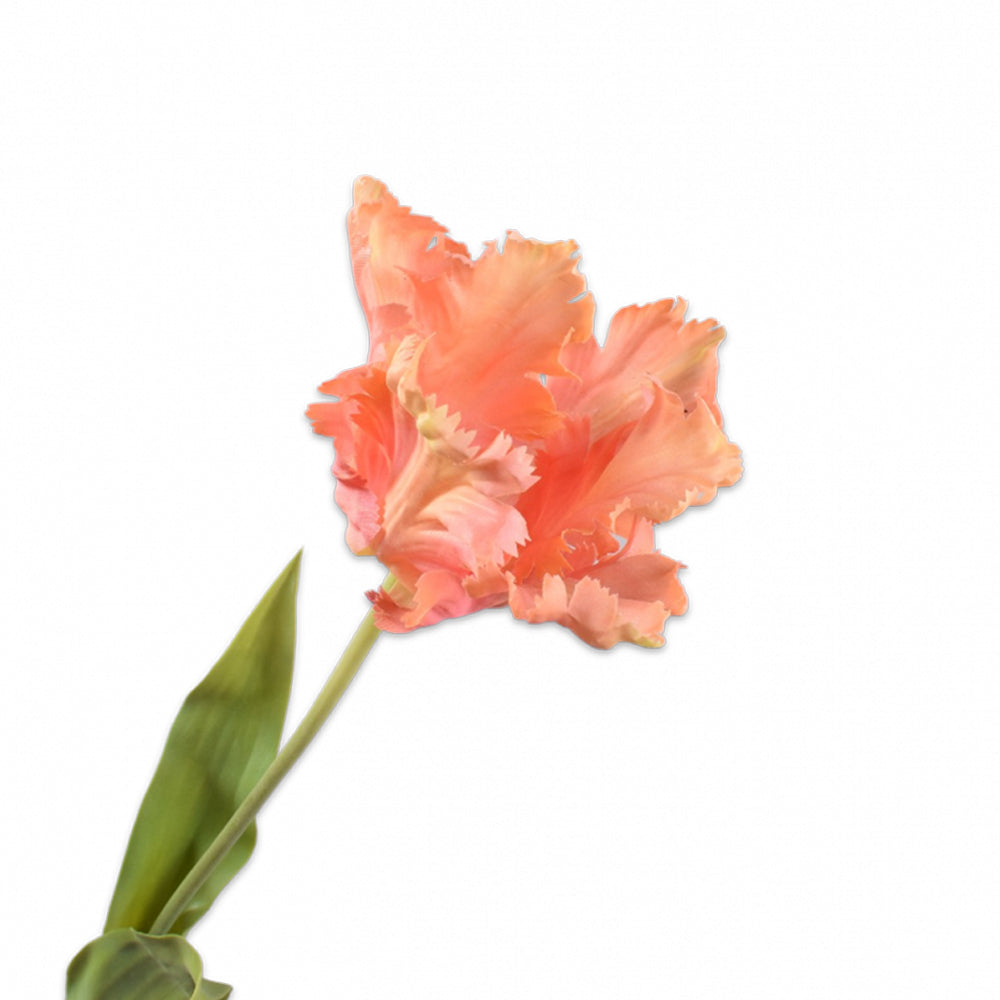 Kunstblume von Silk-Ka: Papageien Tulpen im Farbton pfirsich orange
