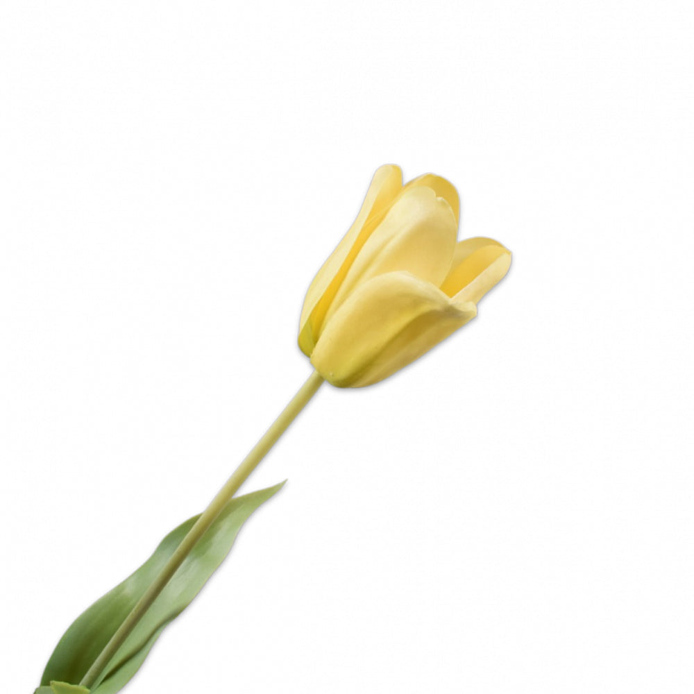 Kunstblumen von Silk-Ka: Klassische Tulpe im Farbton gelb