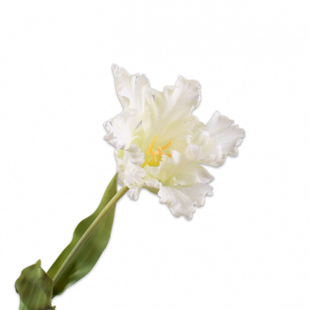 Kunstblume von Silk-Ka: Papageien Tulpe im Farbton weiss